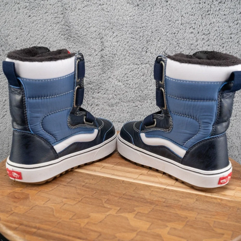VANS Snow-Cruiser V Vansguard Winter Boots Kids Size 13 Blue Faux Fur Lined